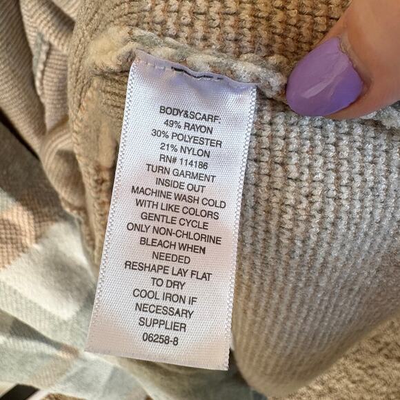 Liz Claiborne Plaid Fall Cardigan Long Soft Sweater Barncore Modest Neutral 2X - Picture 10 of 11